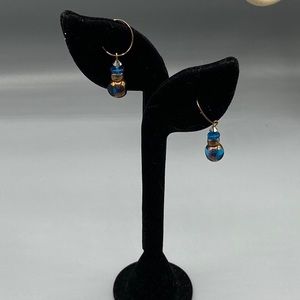 Teal crystal earrings
